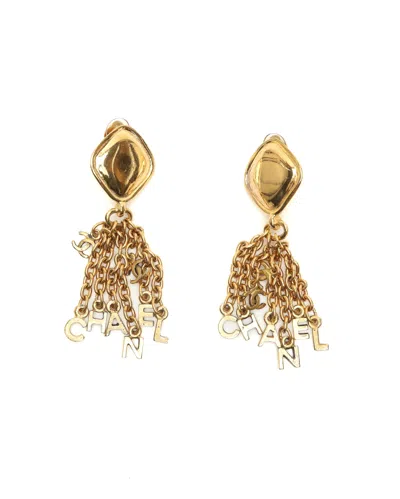 Pre-owned Chanel Fringe Clip-on Earrings In Yellow