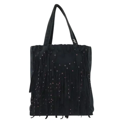 Pre-owned Chanel Fringe Suede Handbag () In Blue