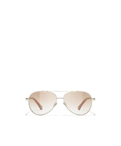 Chanel Full Frame Sunglasses In Gold