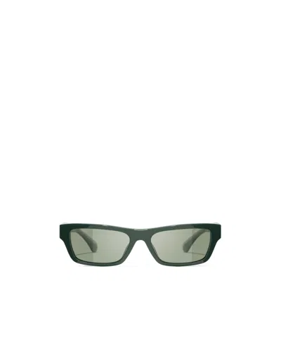 Chanel Full Frame Sunglasses In Green