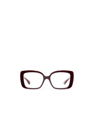 Chanel Full-rimmed Plano Lenses In Burgundy
