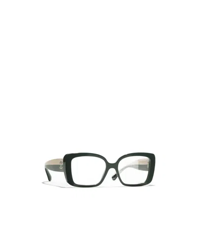 Chanel Full-rimmed Plano Lenses In Green