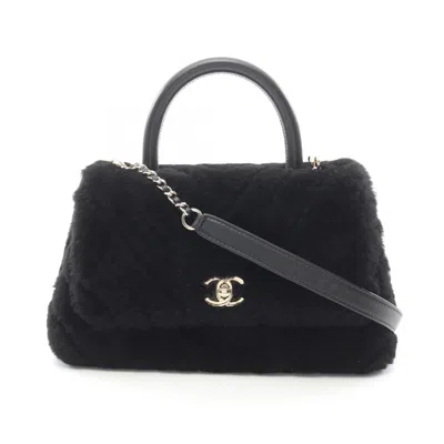 Pre-owned Chanel Fur Handbag () In Black