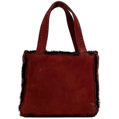 Pre-owned Chanel Fur Handbag () In Red
