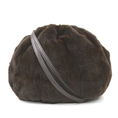 Pre-owned Chanel Fur Leather Shoulder Bag () In Brown