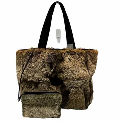Pre-owned Chanel Fur Leather Tote Bag () In Brown