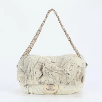 Pre-owned Chanel Fur Shoulder Bag () In Sand