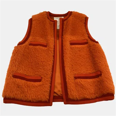 Pre-owned Chanel Fur Vest Red Size S