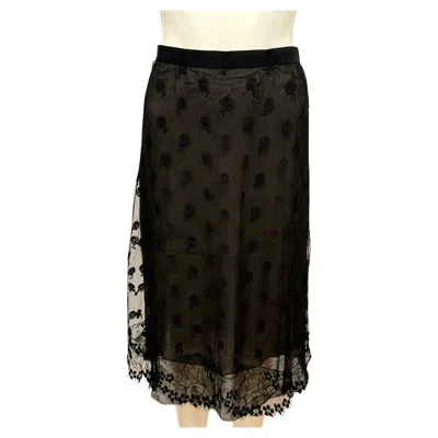 Pre-owned Chanel F/w 1995 By Karl Lagerfeld Lesage Black Lace Runway Skirt