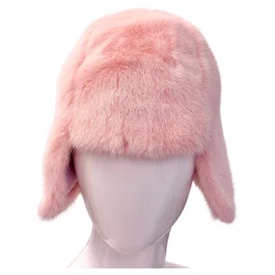 Pre-owned Chanel F/w 2013 Rare Runway Pink Powder Mink Helmet Hat As Seen On Lady Gaga