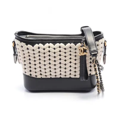 Pre-owned Chanel Gabriel Leather Knit Fabric Shoulder Bag () In Multi