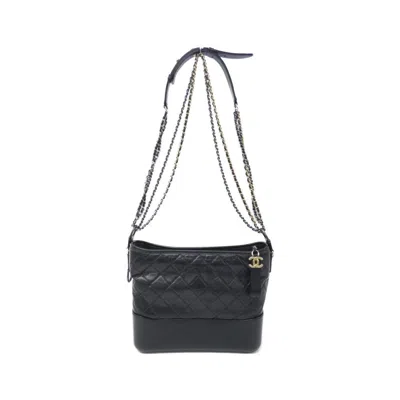 Pre-owned Chanel Gabriel Leather Shoulder Bag () In Black