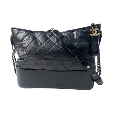 Pre-owned Chanel Gabriel Leather Shoulder Bag () In Black