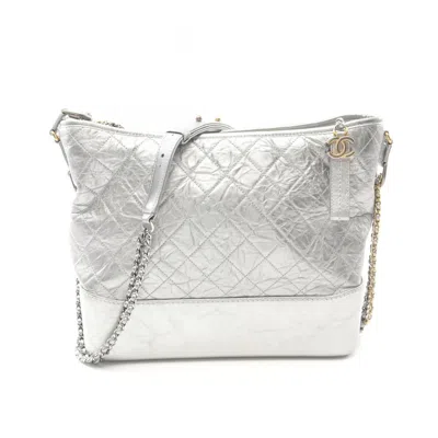 Pre-owned Chanel Gabriel Leather Shoulder Bag () In Silver