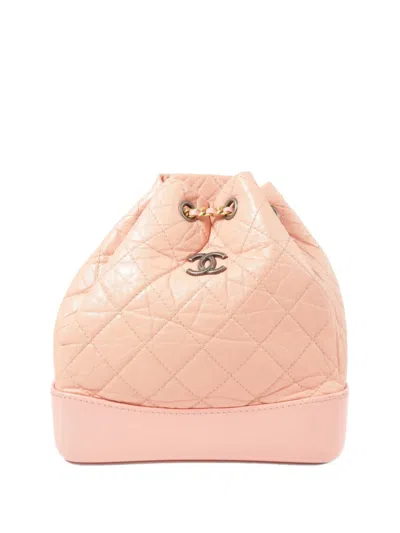 Pre-owned Chanel Gabrielle Cc Backpack In Pink