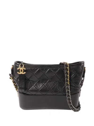 Pre-owned Chanel Gabrielle Cc Chain Crossbody Bag In Black