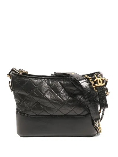 Pre-owned Chanel Gabrielle Cc Chain Shoulder Bag In Black