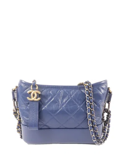 Pre-owned Chanel Gabrielle Cc Chain Shoulder Bag In Blue