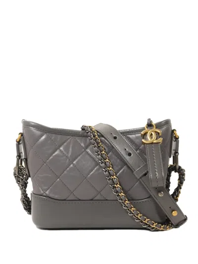 Pre-owned Chanel Gabrielle Cc Chain Shoulder Bag In Gray