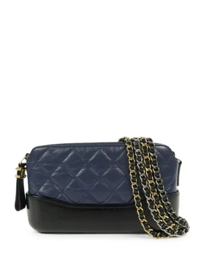 Pre-owned Chanel Gabrielle Cc Mini Shoulder Bag In Blue
