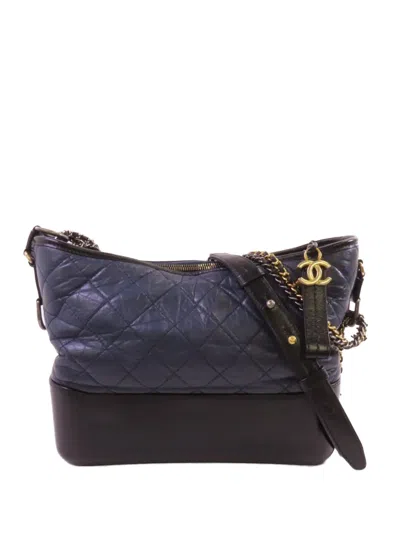 Pre-owned Chanel Gabrielle Chain Shoulder Bag In Black