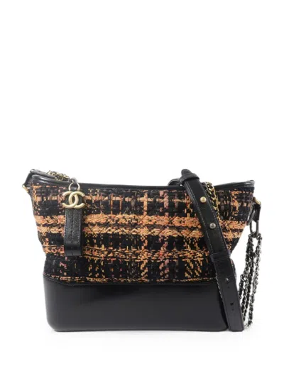 Pre-owned Chanel Gabrielle Chain-strap Shoulder Bag In Black