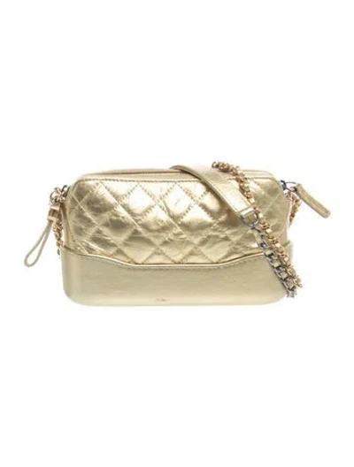 Pre-owned Chanel Gabrielle Clutch W/ Chain In Gold