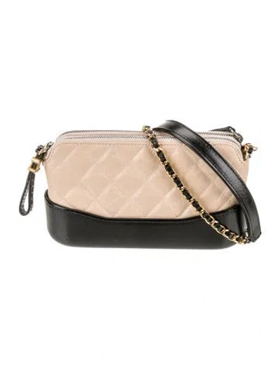 Pre-owned Chanel Gabrielle Clutch W/ Chain In Neutral