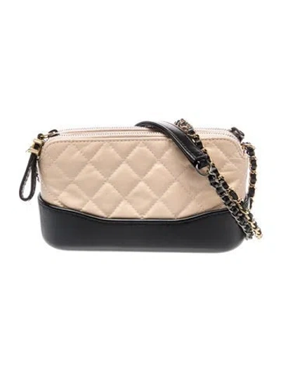 Pre-owned Chanel Gabrielle Clutch W/ Chain In Neutral