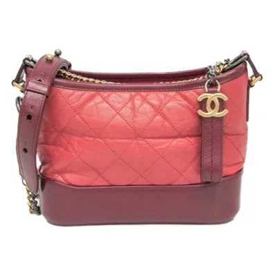 Pre-owned Chanel Gabrielle Pink Leather Shoulder Bag ()