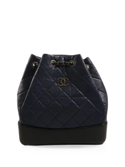 Chanel Gabrielle Quilted Backpack In Blue