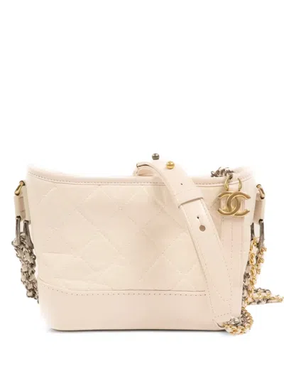 Pre-owned Chanel Gabrielle Quilted Cross Body Bag In Neutral