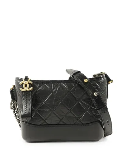 Pre-owned Chanel Gabrielle Quilted Shoulder Bag In Black