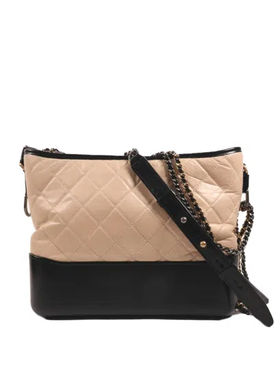 Pre-owned Chanel Gabrielle Quilted Shoulder Bag In Neutral