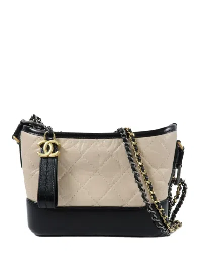 Pre-owned Chanel Gabrielle Quilted Shoulder Bag In Neutral