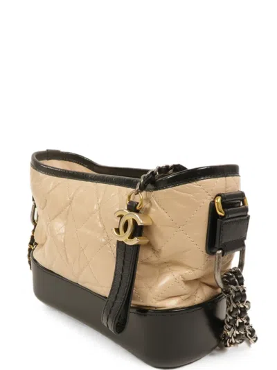 Pre-owned Chanel Gabrielle Quilted Shoulder Bag In Neutral