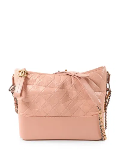 Pre-owned Chanel Gabrielle Quilted Shoulder Bag In Pink