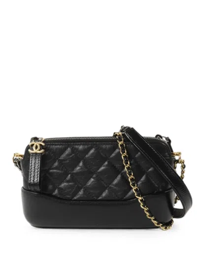 Pre-owned Chanel Gabrielle Shoulder Bag In Black