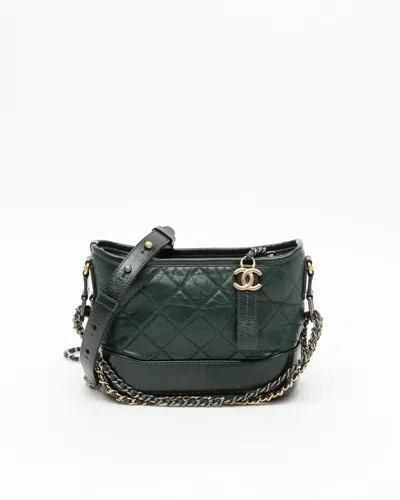 Pre-owned Chanel Gabrielle Small Bag In Green
