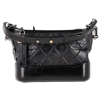 Pre-owned Chanel Gabrielle Small Crossbody Bag In Black Leather