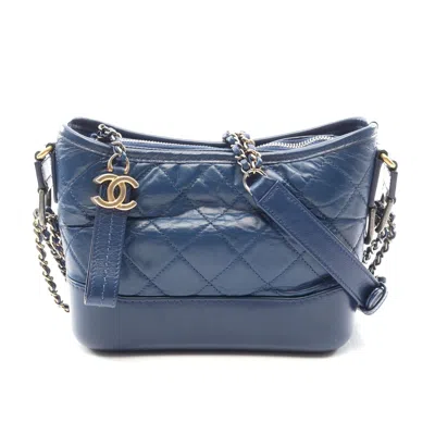 Pre-owned Chanel Gabrielle Small Hobo Shoulder Bag In Blue