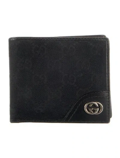 Pre-owned Chanel Gg Canvas Canvas Bifold Wallet In Black