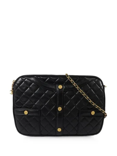 Pre-owned Chanel Girl Jacket Quilted Lambskin Shoulder Bag In Black
