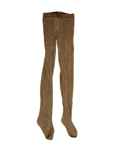 Pre-owned Chanel Glitter Cc Tights In Silver