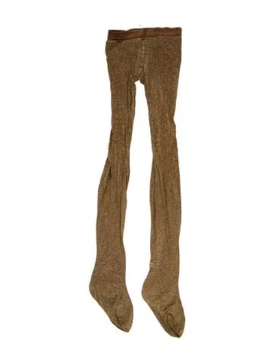 Pre-owned Chanel Glitter Cc Tights In Silver