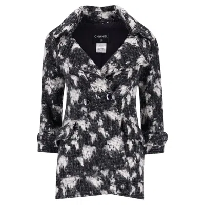 Pre-owned Chanel Globalisation Tweed Coat In Black