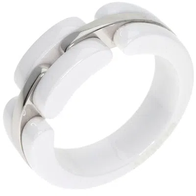 Pre-owned Chanel Gold (18k) Ceramic Band Ring () In Multi