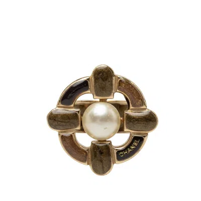 Pre-owned Chanel Gold Brown Band Ring () In Gold, Brown