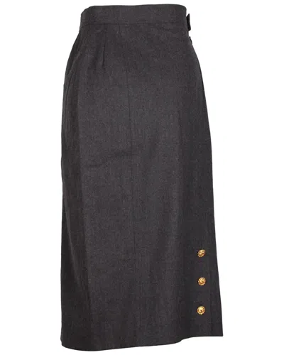 Pre-owned Chanel Gold Button Midi Skirt