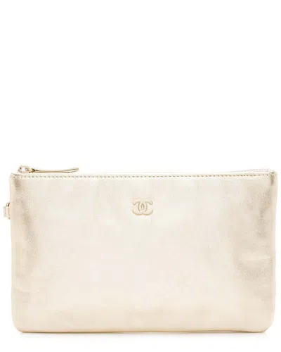 Pre-owned Chanel Gold Calfskin 22 Pochette (authentic Pre-loved)